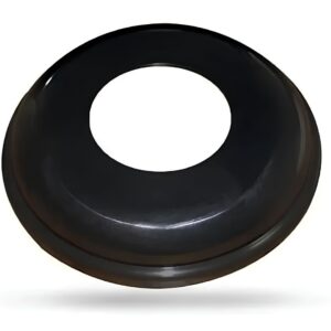 Canopla Redonda para Corrimão em Nylon Preto de 2 Polegadas (50mm)