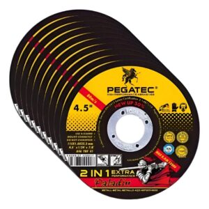 Disco de Corte Fino Pegatec 115x1,0x22,2mm 2 em 1 para Inox e Aço Carbono